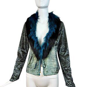 Roberto cavalli vintage fox fur cardigan